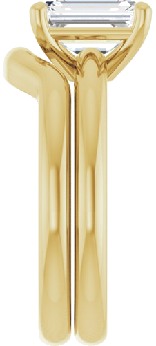 Sužadėtuvių Žiedas 14k yellow gold Emerald 8mm x 6mm (9)