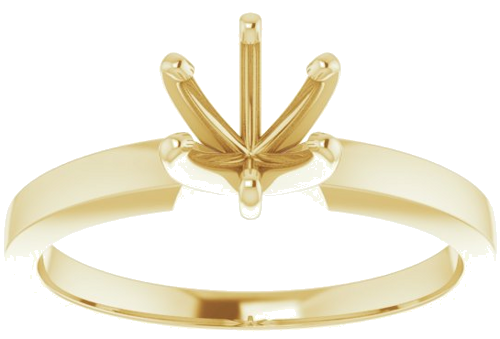 Sužadėtuvių Žiedas „Solitaire“ 585 Geltonojo Aukso Round 5.7mm x 6mm (3)