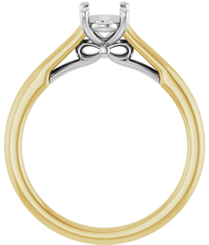 Sužadėtuvių Žiedas „Solitaire“ 585 Baltojo Ir Geltonojo Aukso Oval 7mm x 5mm (2)