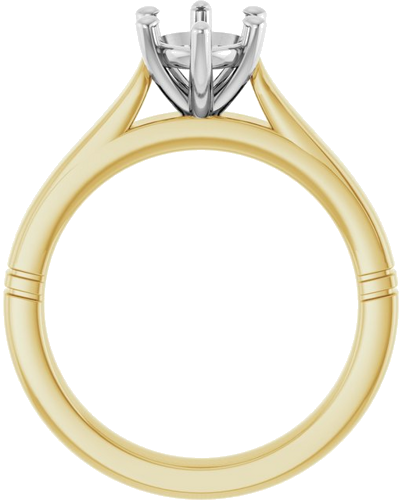 Sužadėtuvių Žiedas „Solitaire“ 14k yellow/white gold Oval 8mm x 6mm (2)