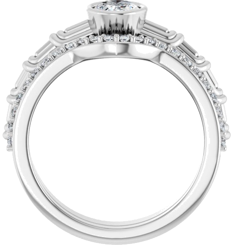 14K White 7 x 5 mm Oval Solitaire Engagement Ring Mounting (7)