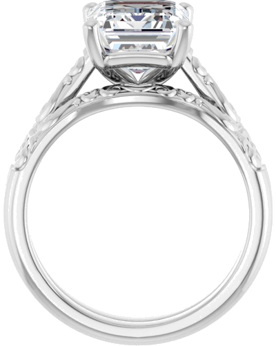 Sužadėtuvių Žiedas „Solitaire“ 14k white gold Emerald 10mm x 8mm (7)
