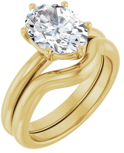 Sužadėtuvių Žiedas 14k yellow gold Oval 10mm x 8mm (6)