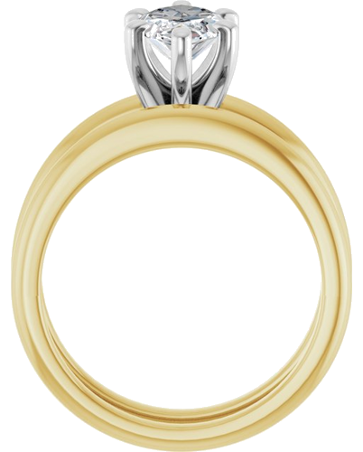 Sužadėtuvių Žiedas „Solitaire“ 585 Baltojo Ir Geltonojo Aukso Marquise 12mm x 6mm (7)