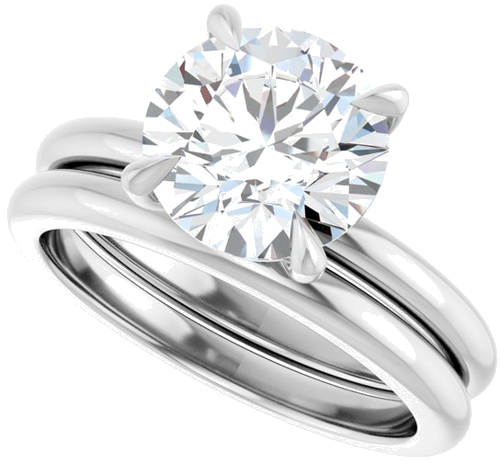 Sužadėtuvių Žiedas „Claw-Prong“ 950 Platinos Round 8.8mm (10)