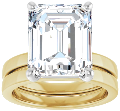Sužadėtuvių Žiedas „Solitaire“ 14k yellow/white gold Emerald 12mm x 10mm (8)