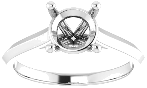 Sužadėtuvių Žiedas „Solitaire“ 585 Baltojo Aukso Round 7.4mm (3)