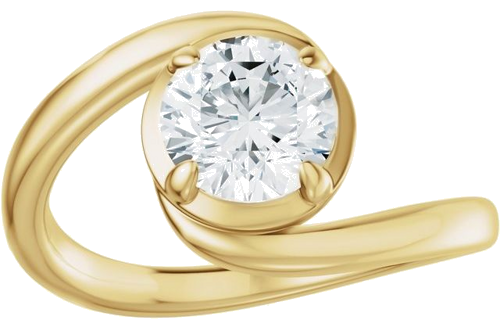 Sužadėtuvių Žiedas „Claw-Prong Solitaire Bypass“ 14k yellow gold Round 6.5mm (3)