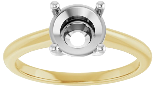 Sužadėtuvių Žiedas „Solitaire“ 14k yellow/white gold Round 7.4mm (3)