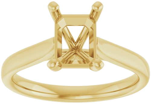 Sužadėtuvių Žiedas „Solitaire“ 585 Geltonojo Aukso Emerald 8mm x 6mm (3)