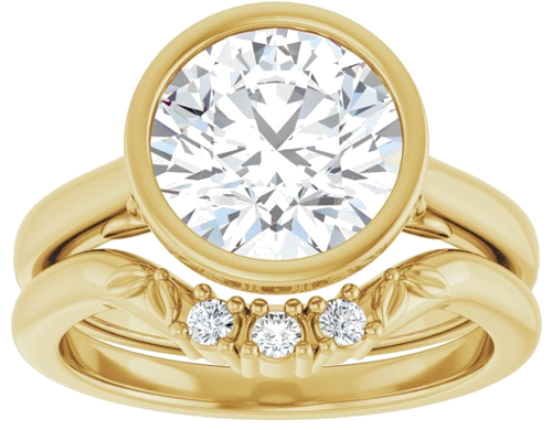 Sužadėtuvių Žiedas „Bezel-Set“ 14k yellow gold Round 9mm (8)