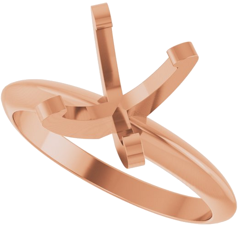 14K Rose 9x7 mm Oval Solitaire Engagement Ring Mounting (5)