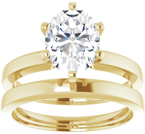 14K Yellow 9x7 mm Oval Solitaire Engagement Ring Mounting (8)