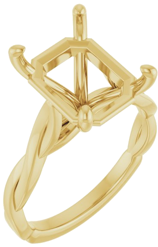 Sužadėtuvių Žiedas „Infinity-Inspired“ 14k yellow gold Emerald 11mm x 9mm (1)