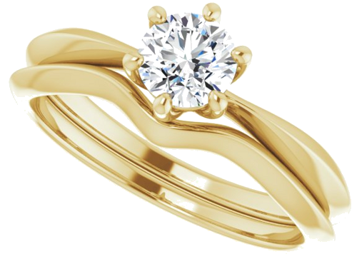 Sužadėtuvių Žiedas „Solitaire“ 14k yellow gold Round 5.2mm (10)