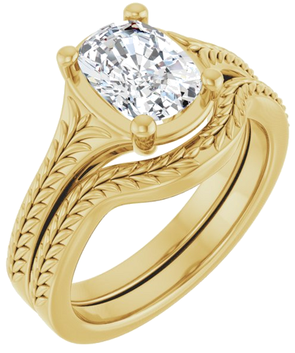 Sužadėtuvių Žiedas „Solitaire“ 14k yellow gold Elongated Cushion 8mm x 6mm (6)