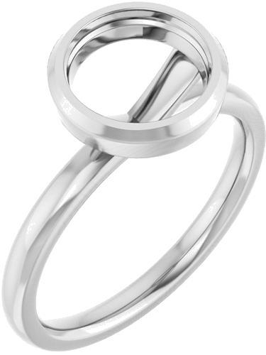 Sužadėtuvių Žiedas „Bezel-Set Solitaire“ 14k white gold Round 8mm (1)