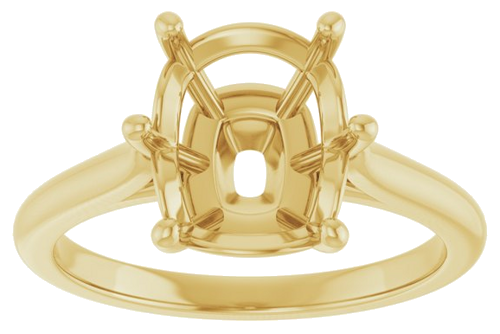 Sužadėtuvių Žiedas 14k yellow gold Elongated Cushion 10mm x 8mm (3)