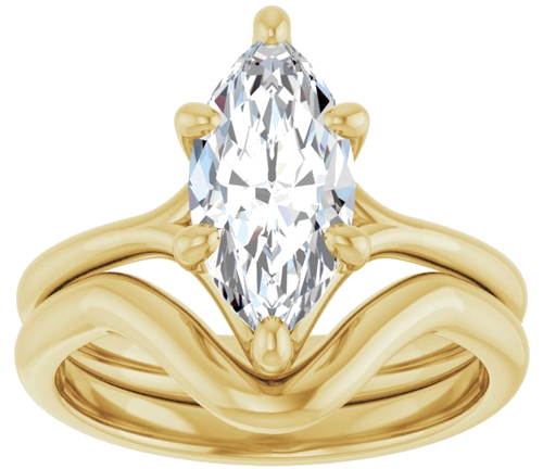 Sužadėtuvių Žiedas „Solitaire“ 750 Geltonojo Aukso Marquise 12mm x 6mm (8)