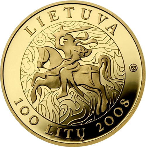2007 Литва Златна монета от 100 литаса 1000-годишнина на Литва (7)