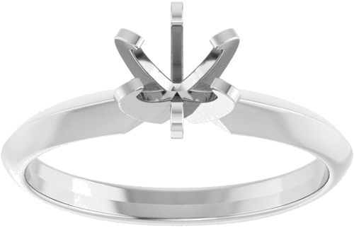 14K White 5.1 mm Round Solitaire Engagement Ring Mounting (3)