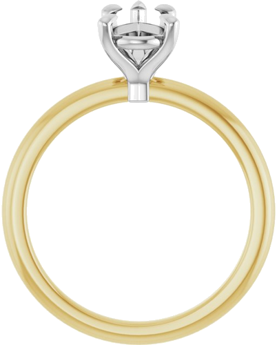 14K Yellow White 9x6 mm Pear Solitaire Engagement Ring Mounting (2)