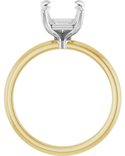 14K Yellow White 9 x 7 mm Emerald Engagement Ring Mounting (2)