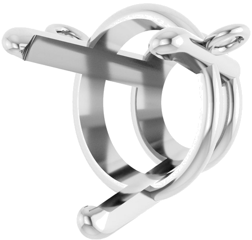 Pakabukas „Round 3-Prong“ 585 Baltojo Aukso Round 9mm (2)