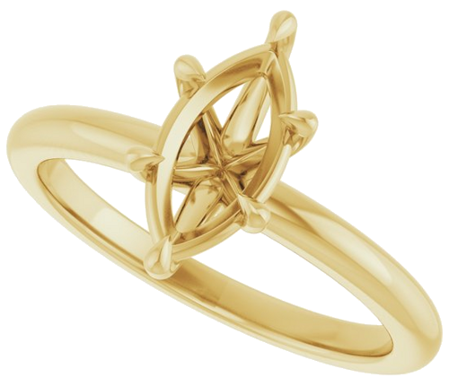 Sužadėtuvių Žiedas „Claw-Prong“ 10k yellow gold Marquise 10mm x 5mm (5)