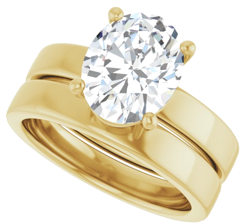 Sužadėtuvių Žiedas „Solitaire“ 585 Geltonojo Aukso Oval 10mm x 8mm (10)