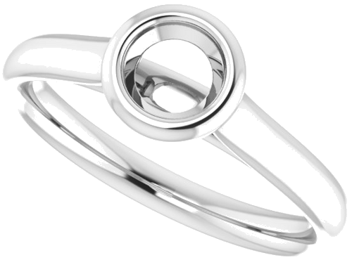 Sužadėtuvių Žiedas „Bezel-Set Solitaire“ 14k white gold Round 4.8mm (5)