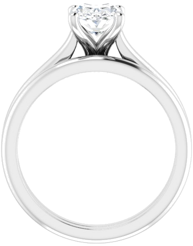 Sužadėtuvių Žiedas „Accented“ 14k white gold Oval 8mm x 6mm (7)