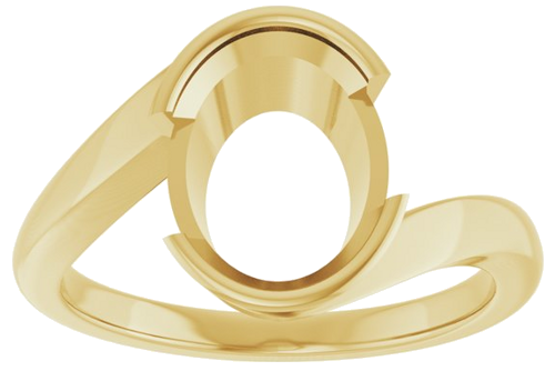Sužadėtuvių Žiedas „Half-Bezel Solitaire“ 14k yellow gold Oval 10mm x 8mm (3)
