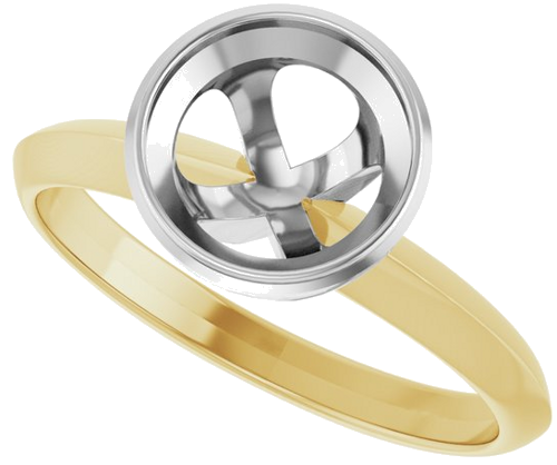 Sužadėtuvių Žiedas „Bezel-Set Solitaire“ 14k yellow/white gold Round 7.4mm (5)