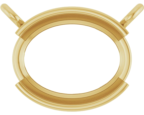 Pakabukas „Half-Bezel Solitaire“ 14k yellow gold Oval 9mm x 7mm (1)