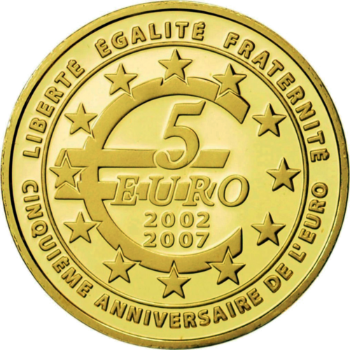 5 eurai Prancūzija 2007 Auksinė moneta (2)