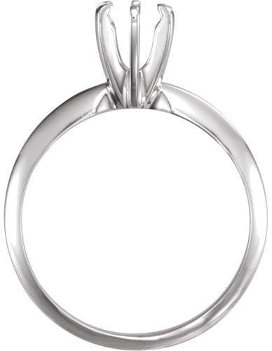 14K White 5-5.3 mm Round Pre-Notched 6-Prong Solitaire Ring Mounting (2)