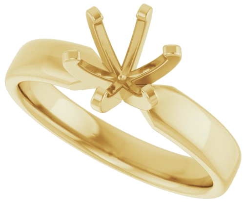 Sužadėtuvių Žiedas „Solitaire“ 585 Geltonojo Aukso Round 6.5mm (5)