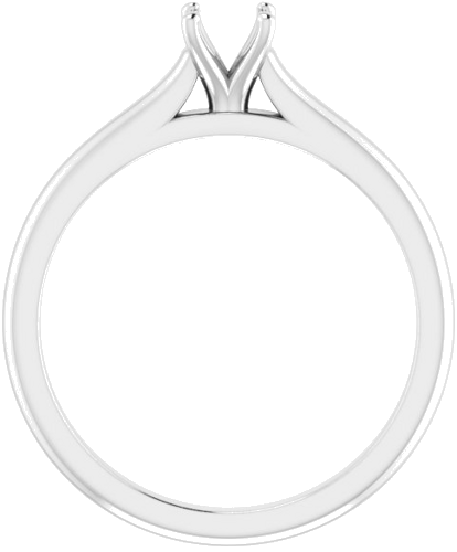 14K White 4.4 mm Round Solitaire Engagement Ring Mounting (2)