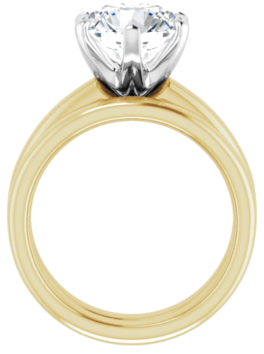 Sužadėtuvių Žiedas „Solitaire“ 585 Baltojo Ir Geltonojo Aukso Round 9.4mm (7)