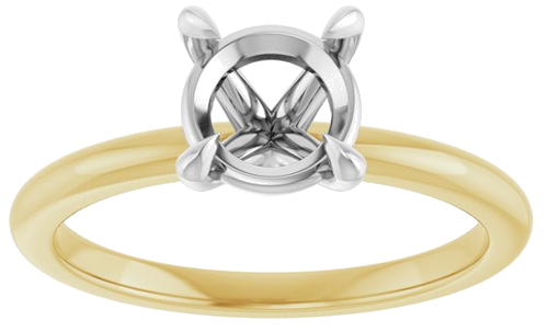 Sužadėtuvių Žiedas „Claw-Prong“ 14k yellow/white gold Round 7mm (3)