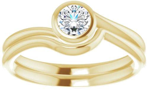 Sužadėtuvių Žiedas „Bezel-Set Solitaire“ 14k yellow gold Round 5.2mm (8)