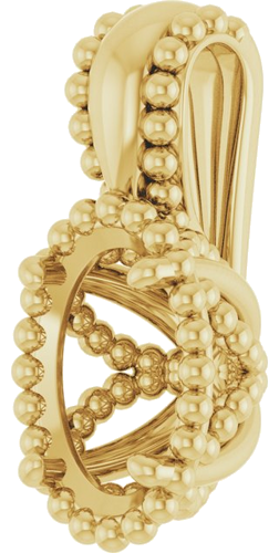 Pakabukas „Beaded“ 14k yellow gold Oval 6mm x 4mm (2)