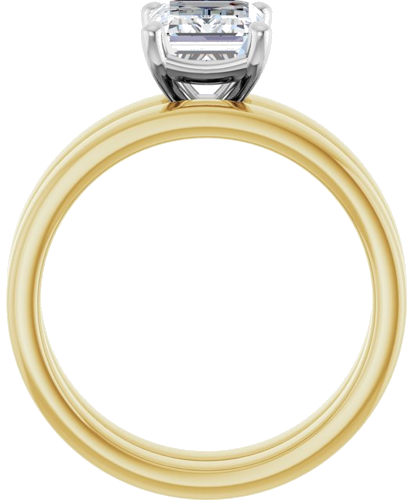 Sužadėtuvių Žiedas „Solitaire“ 14k yellow/white gold Emerald 8mm x 6mm (7)