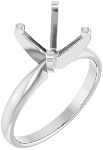 14K White 8.7-9.2 mm Round Solitaire Engagement Ring Mounting (1)