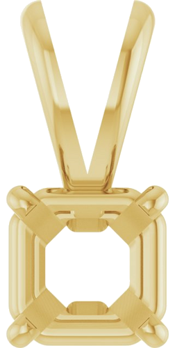 Pakabukas „Solitaire“ 14k yellow gold Asscher 5mm (1)