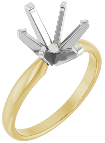 Sužadėtuvių Žiedas „Solitaire“ 585 Baltojo Ir Geltonojo Aukso Oval 10mm x 8mm (1)