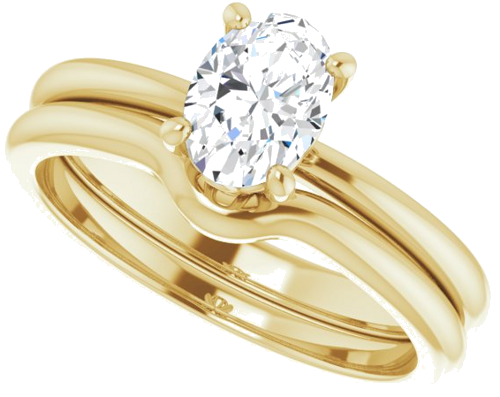 14K Yellow 7x5 mm Oval Solitaire Engagement Ring Mounting (10)
