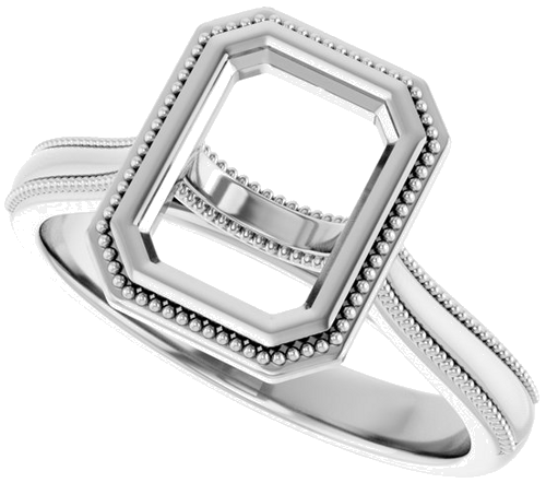 Sužadėtuvių Žiedas „Solitaire“ 585 Baltojo Aukso Emerald 8mm x 6mm (5)