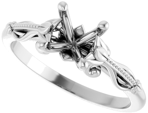 Sužadėtuvių Žiedas „Sculptural-Inspired Solitaire“ 585 Baltojo Aukso Oval 8mm x 6mm (5)